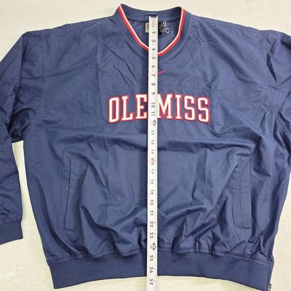 Vintage Nike Ole Miss Rebels NCAA Windbreaker Pullover Center Swoosh Side Zip XL - Picture 13 of 13